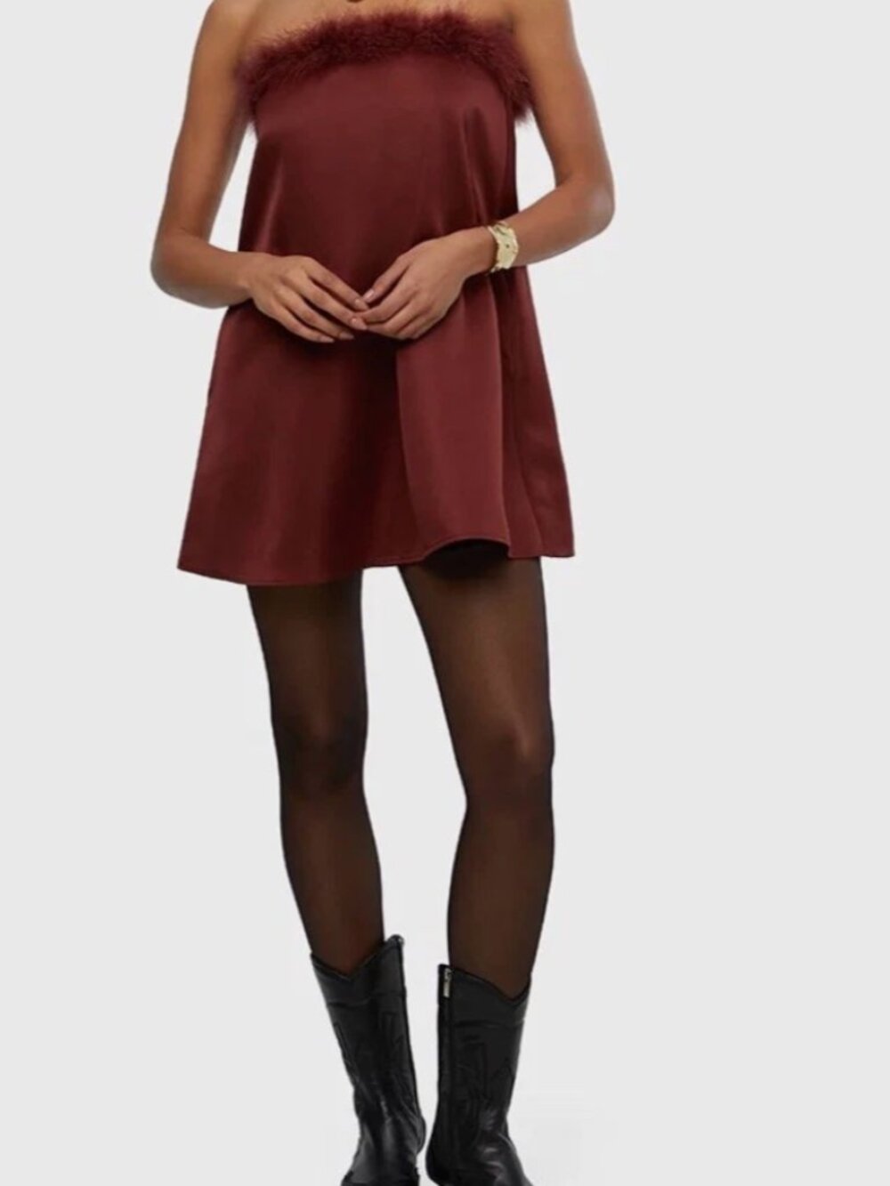 Weworewhat Dutchess Satin Mini Dress NWT - Picture 2 of 4